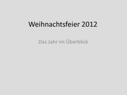 Jahresrückblick 2012